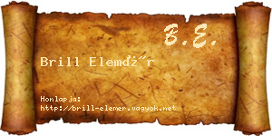 Brill Elemér névjegykártya