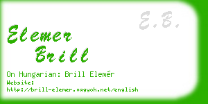 elemer brill business card